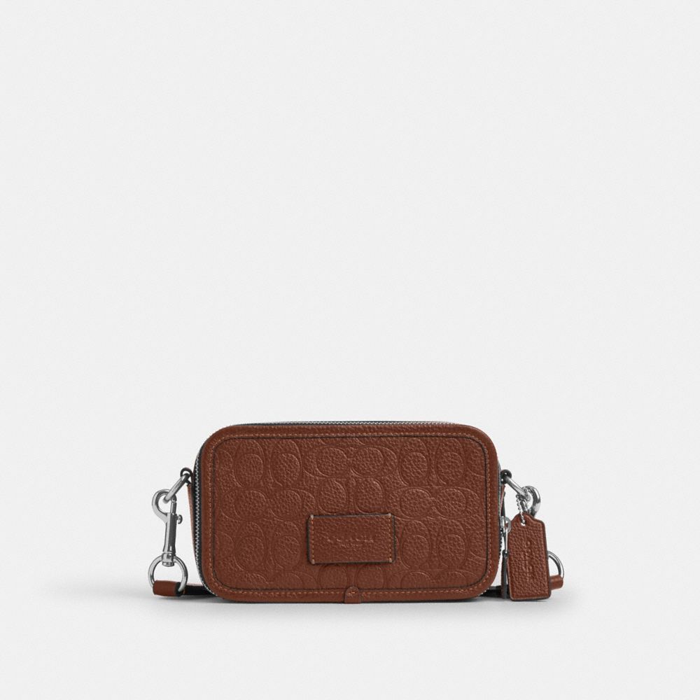 Coach Wyatt Crossbody Bag In Signature Leather Silver Vintage Brown