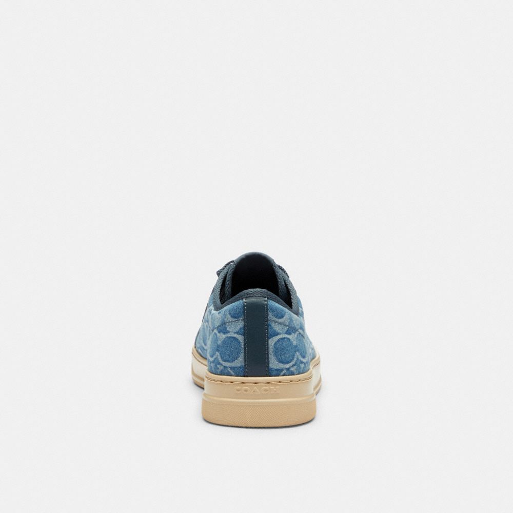 Women's Coach Canvas Sneaker In Signature Denim Light Denim Ivory