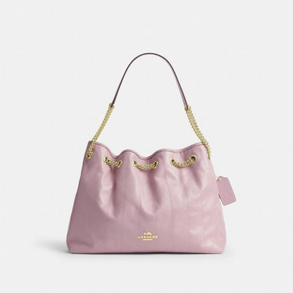 Coach Evelyn Shoulder Bag With Quilting Gold Carnation