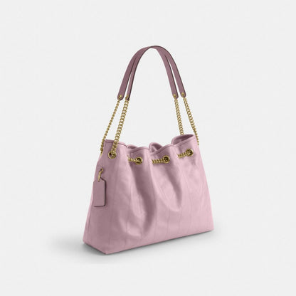 Coach Evelyn Shoulder Bag With Quilting Gold Carnation