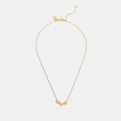 Coach Heart Cluster Pendant Necklace Gold Multi
