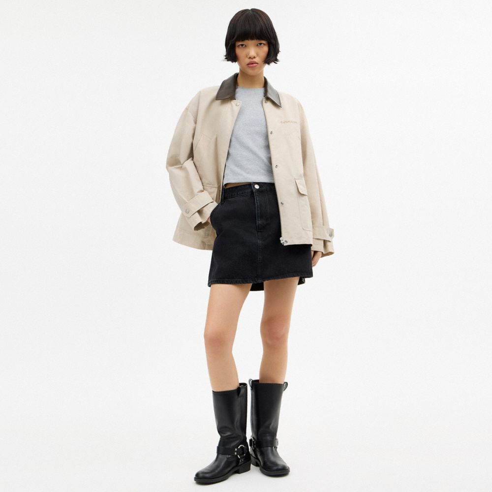 Coach Waxed Country Jacket Stone