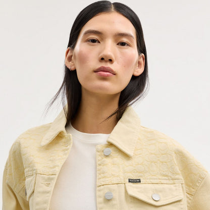 Coach Garment Dyed Denim Jacket Straw