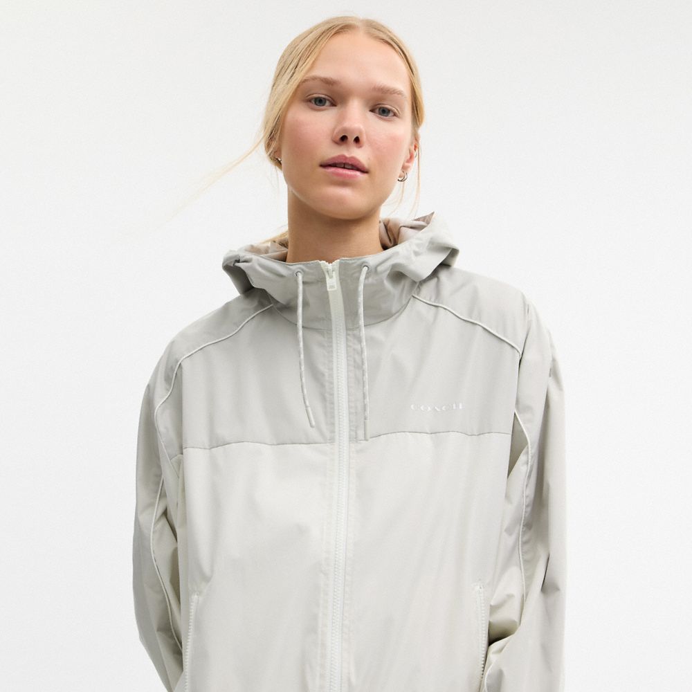 Coach Hooded Windbreaker Dove Multi