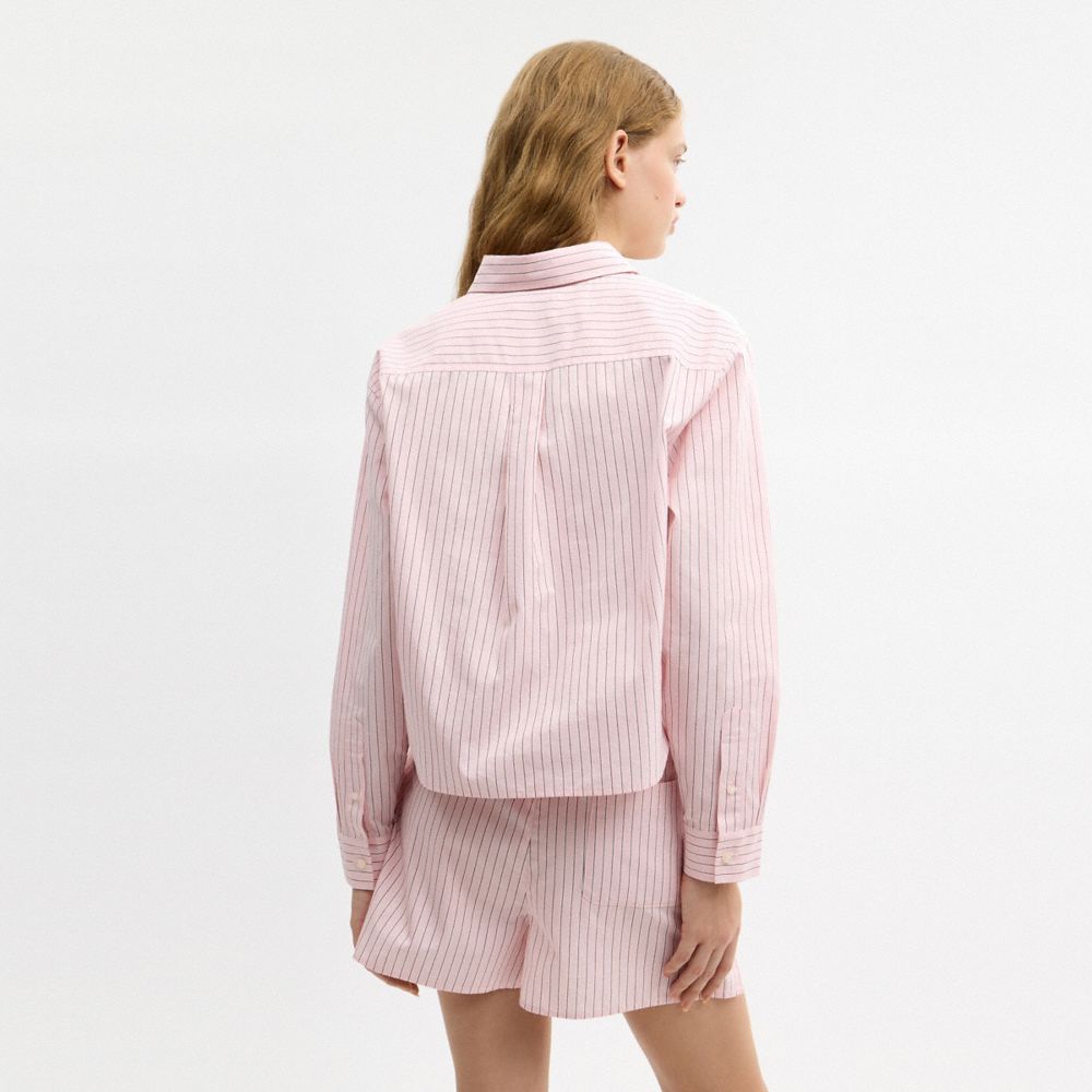 Coach Cotton Button Down Pink Multi