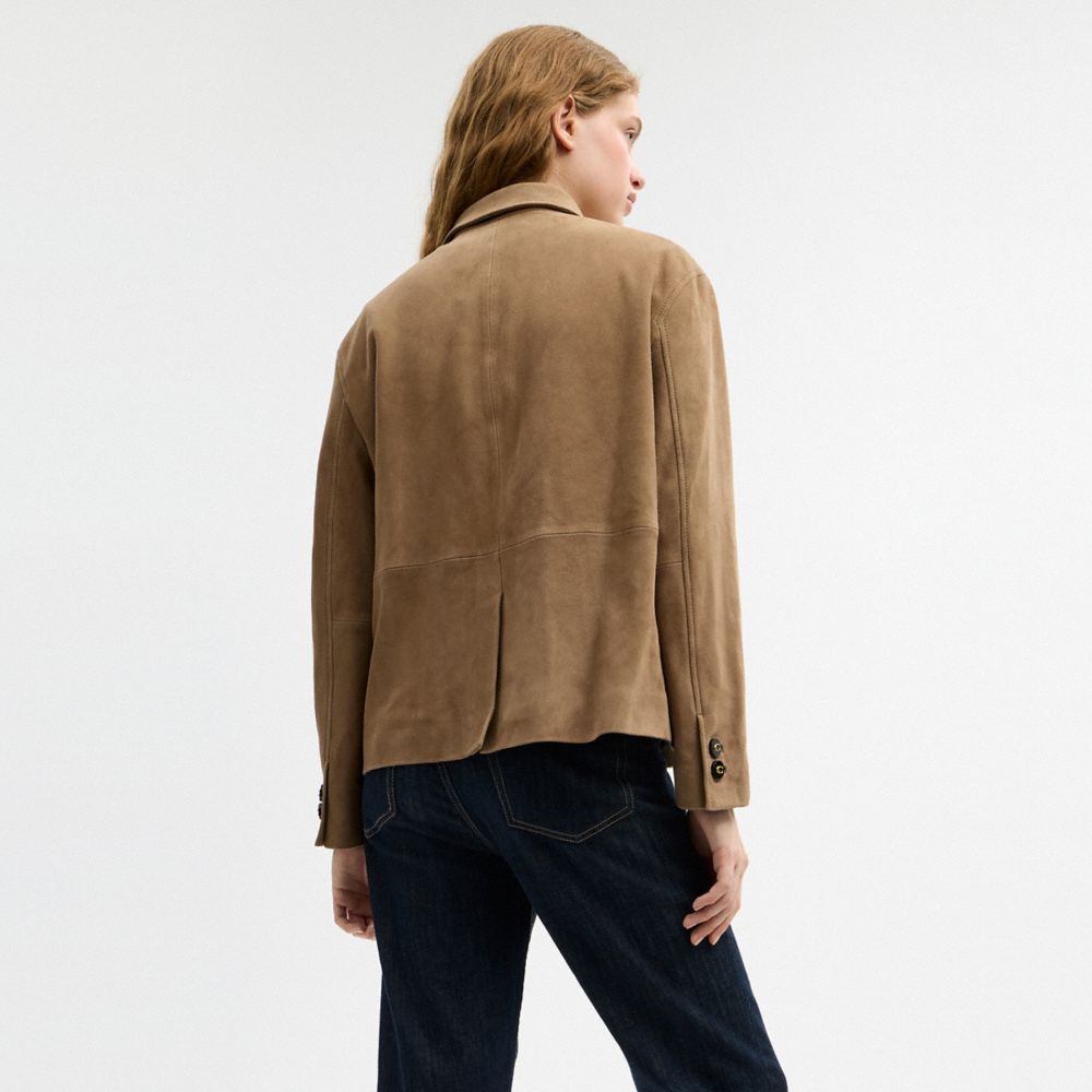 Coach Suede Coat Umber