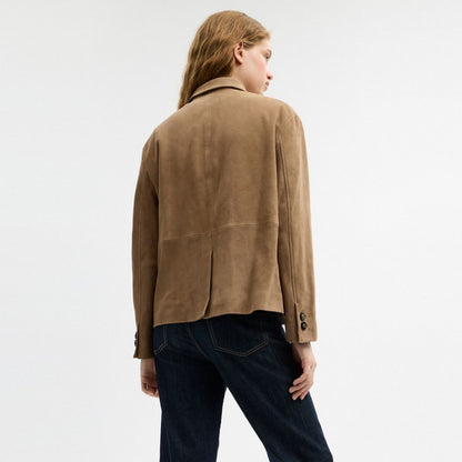 Coach Suede Coat Umber