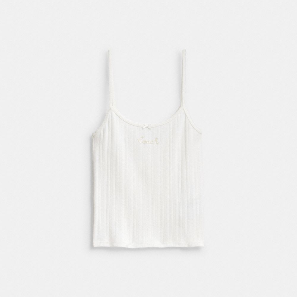 Coach Pointelle Tank Off White
