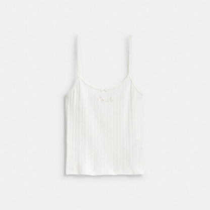 Coach Pointelle Tank Off White