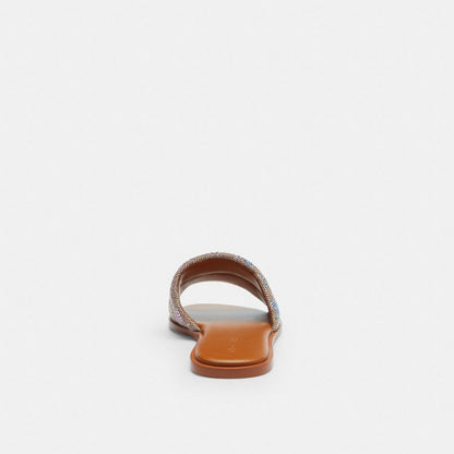 Women's Coach Holly Sandal In Crystal Signature Jacquard Rainbow Multi