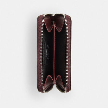 Coach Zip Around Wallet In Upcrafted Leather Merlot
