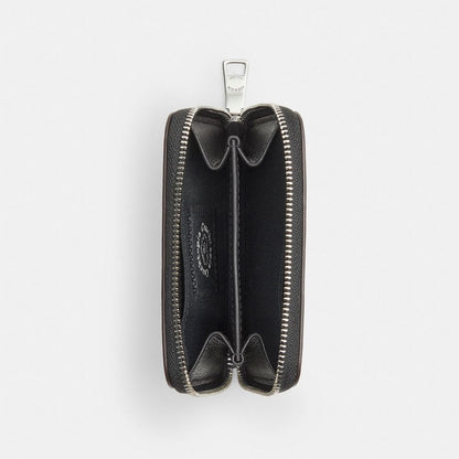 Coach Zip Around Wallet In Checkerboard Upcrafted Leather Black Chalk