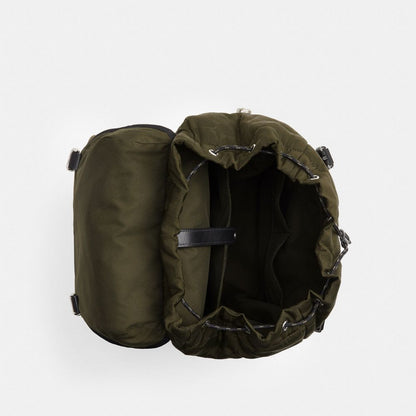Coach Logan Backpack In Signature Nylon Dark Moss