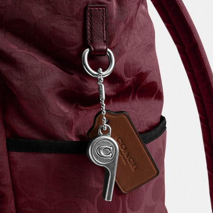 Coach Logan Backpack In Signature Nylon Light Maroon