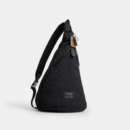 Coach Lachlan Sling In Signature Nylon Black