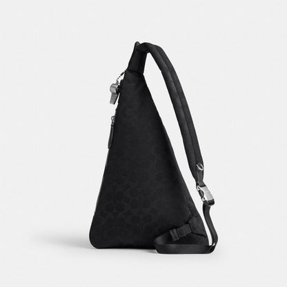 Coach Lachlan Sling In Signature Nylon Black