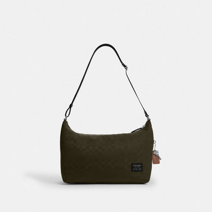 Coach Leo Crossbody In Signature Nylon Dark Moss