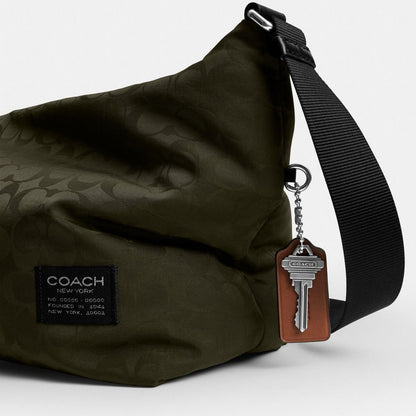 Coach Leo Crossbody In Signature Nylon Dark Moss