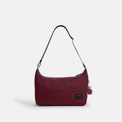 Coach Leo Crossbody In Signature Nylon Light Maroon