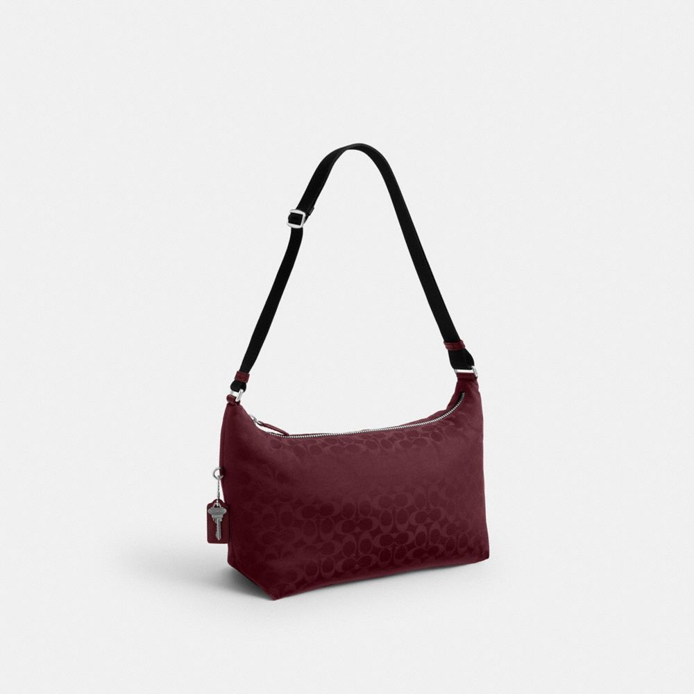 Coach Leo Crossbody In Signature Nylon Light Maroon