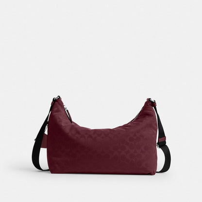 Coach Leo Crossbody In Signature Nylon Light Maroon