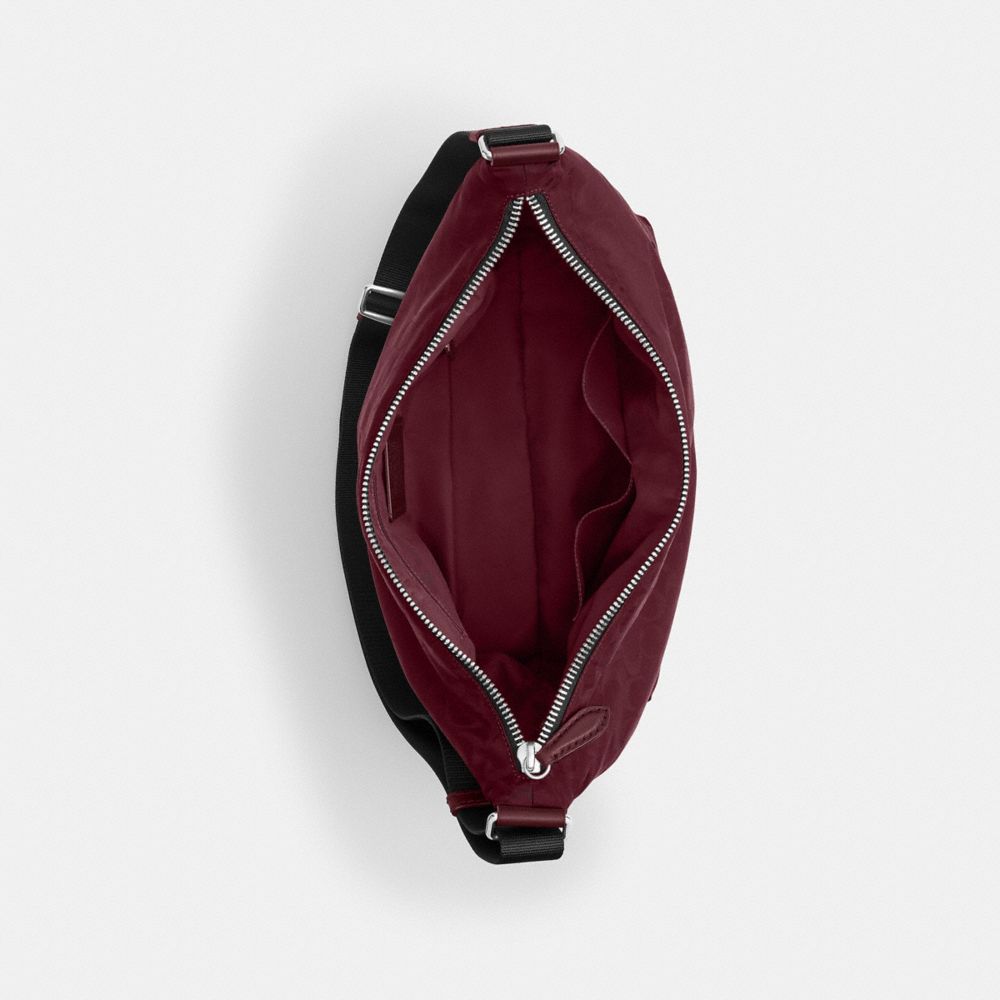 Coach Leo Crossbody In Signature Nylon Light Maroon
