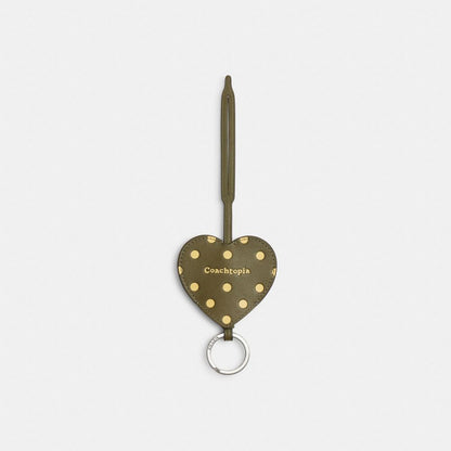 Coach Heart Bag Charm Olive Green