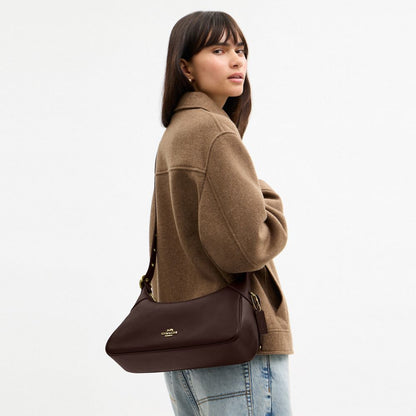 Coach Ella Small Shoulder Bag Gold Espresso