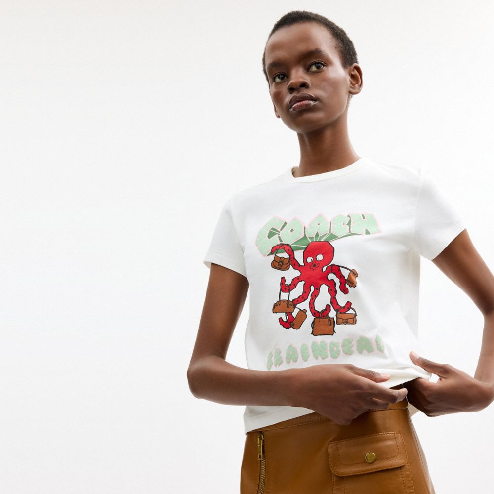 Coach Coach | Brain Dead Octopus 90's T Shirt White