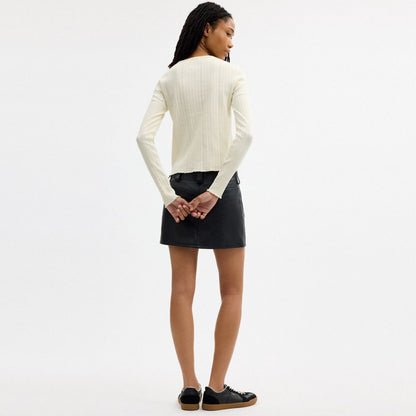 Coach Coach | Brain Dead Kachi Mouse Graphic Long Sleeve Pointelle Top Cream