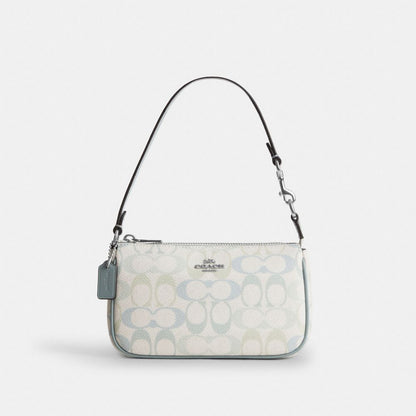 Coach Nolita 19 In Signature Canvas Silver Chalk Blue