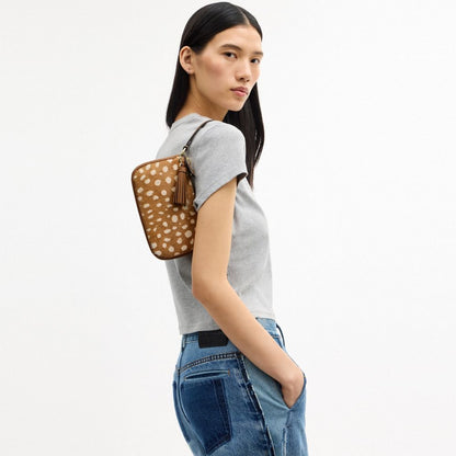 Coach Nolita 19 With Deer Print Gold Brown Multi