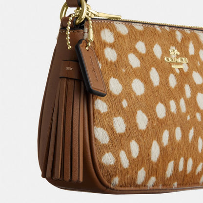Coach Nolita 19 With Deer Print Gold Brown Multi