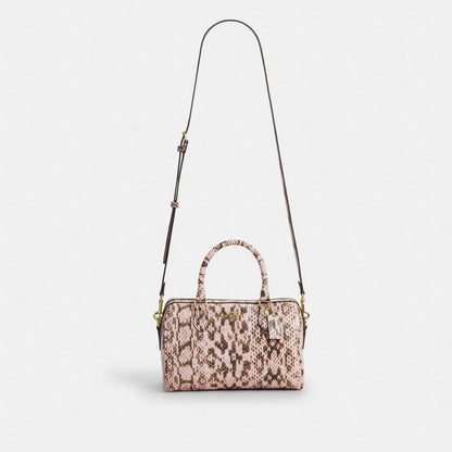 Coach Rowan Satchel Bag Gold Pink