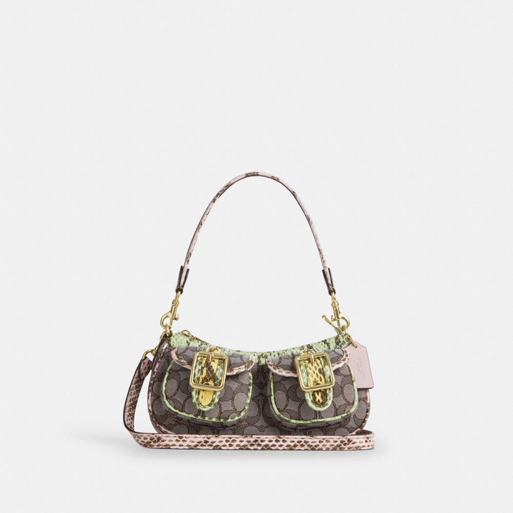 Coach Ashton Shoulder Bag In Signature Jacquard Gold Oak Multi