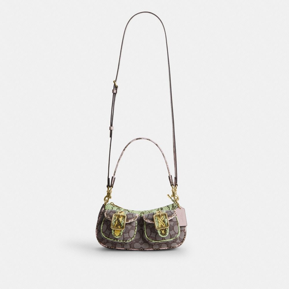 Coach Ashton Shoulder Bag In Signature Jacquard Gold Oak Multi