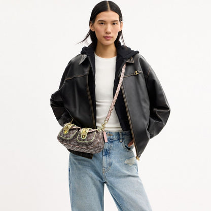 Coach Ashton Shoulder Bag In Signature Jacquard Gold Oak Multi