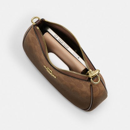 Coach Teri Mini Crossbody Bag In Ombre Signature Canvas Gold Brown