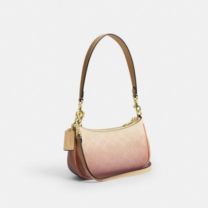 Coach Teri Mini Crossbody Bag In Ombre Signature Canvas Gold Sunset