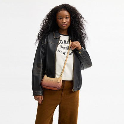 Coach Teri Mini Crossbody Bag In Ombre Signature Canvas Gold Sunset