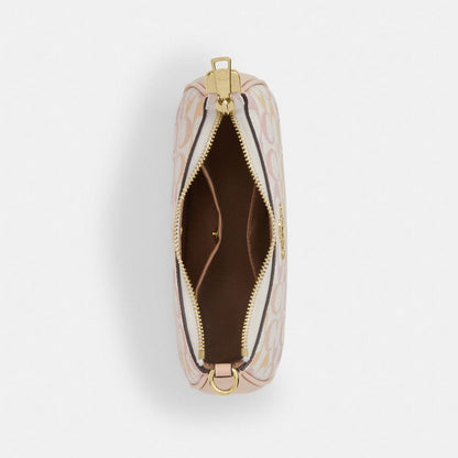 Coach Teri Mini Crossbody Bag In Signature Canvas Gold Chalk Pink