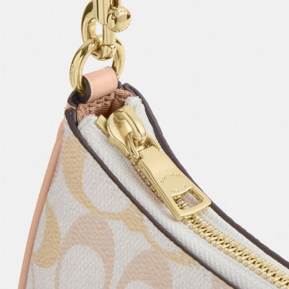 Coach Teri Mini Crossbody Bag In Signature Canvas Gold Chalk Pink