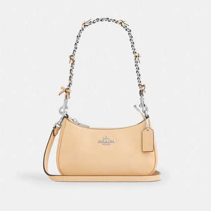 Coach Teri Mini Crossbody Bag With Bows Silver Light Sand