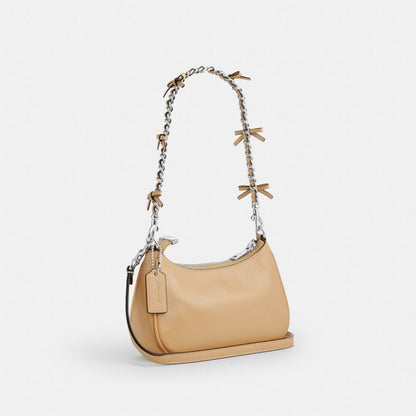 Coach Teri Mini Crossbody Bag With Bows Silver Light Sand
