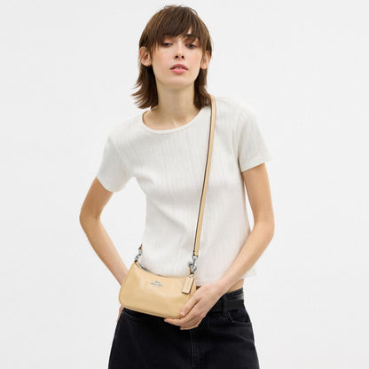 Coach Teri Mini Crossbody Bag With Bows Silver Light Sand