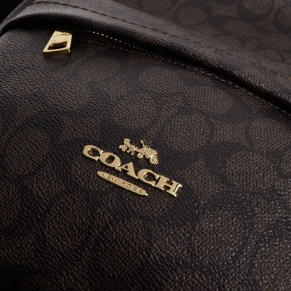 Coach Taylor Small Backpack In Signature Canvas Gold Walnut Black