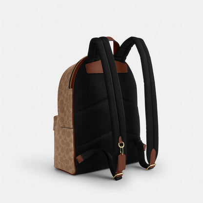 Coach Taylor Small Backpack In Signature Canvas Gold Tan Brown