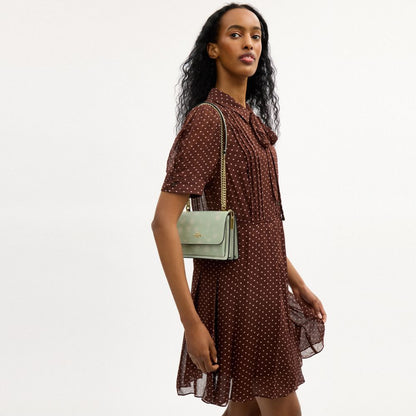Coach Mini Klare Crossbody Bag With Floral Print Gold Pale Green