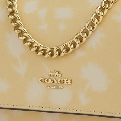Coach Mini Klare Crossbody Bag With Floral Print Gold Washed Yellow