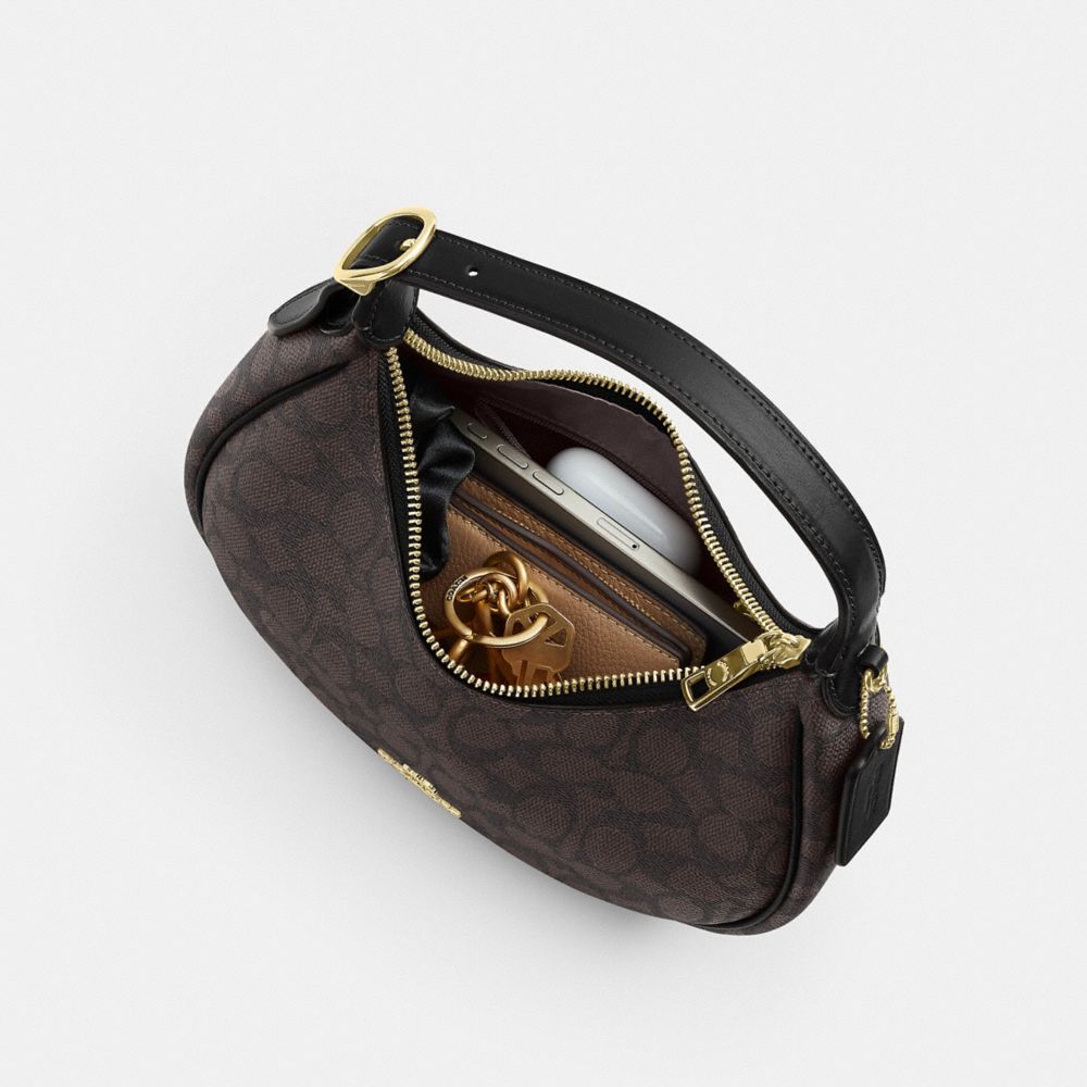 バッグ COACH handbag signature canvas black Coach Emily Shoulder Bag In Signature Canvas India | Kicks Machine